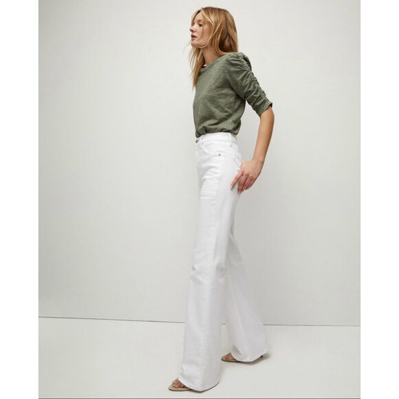 Veronica Beard Women’s Crosbie Wide Leg Jeans In White Size 28 $328 - Picture 2 of 9